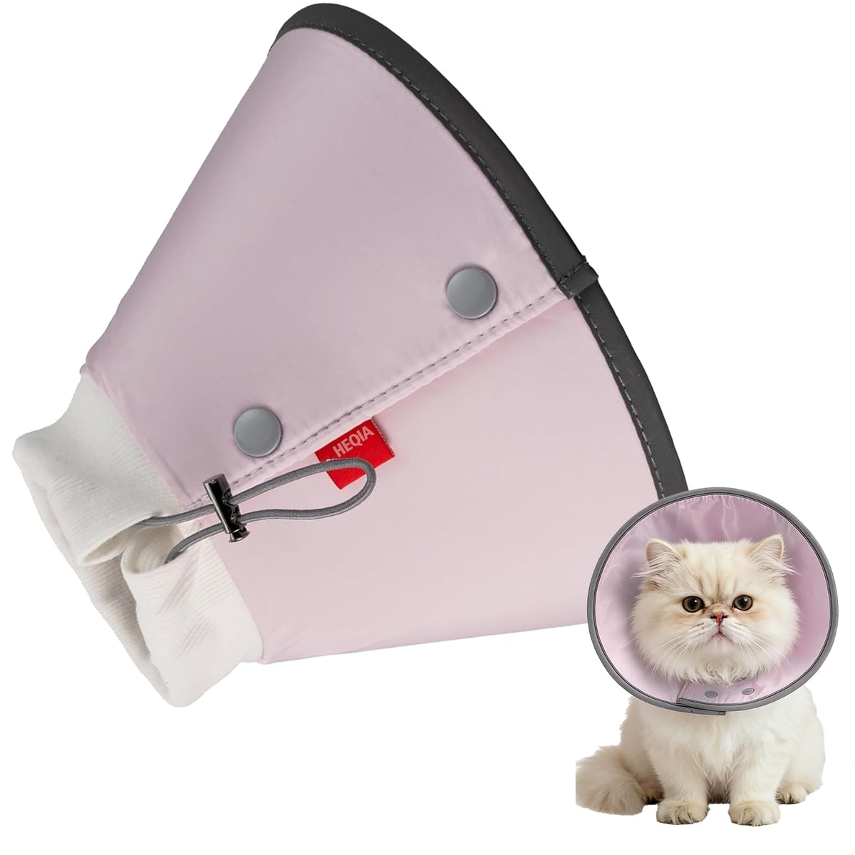 Soft Dog Cone for Small Dogs & Cats (Pink / (Neck:6.5"-8.5"))