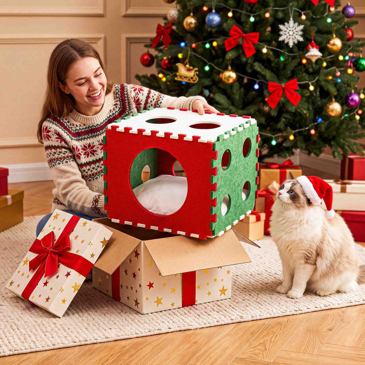 41 Pcs Christmas Cat Toys for Indoor Cats (Neutral)
