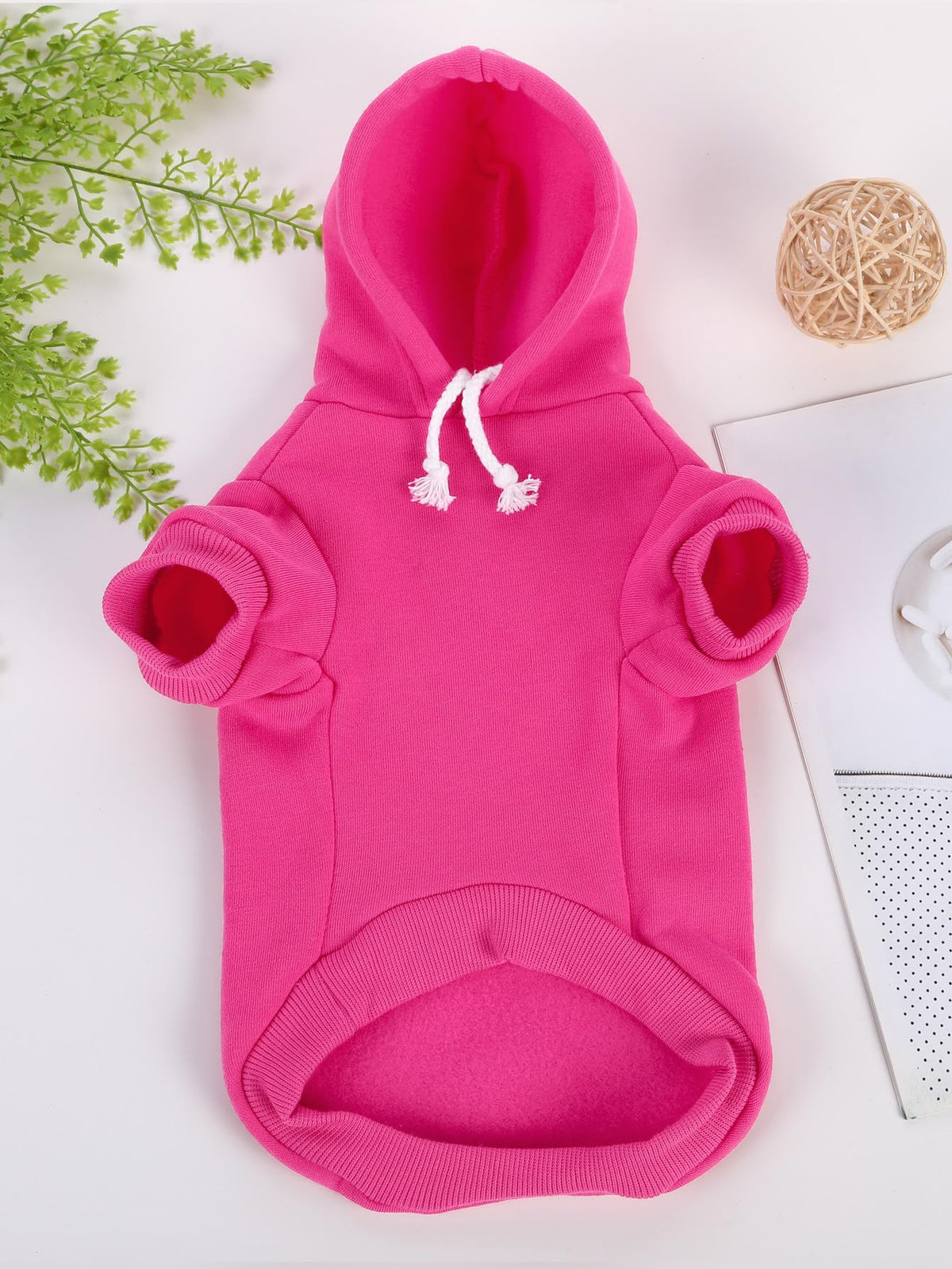 Basic Dog Hoodie Sweatshirt Puppy Sweater Warm Cat Costumes Pet Clothes for Chihuahua Puppy Kitten Small Medium Dogs Hot Pink X (X-Small / Hot Pink)