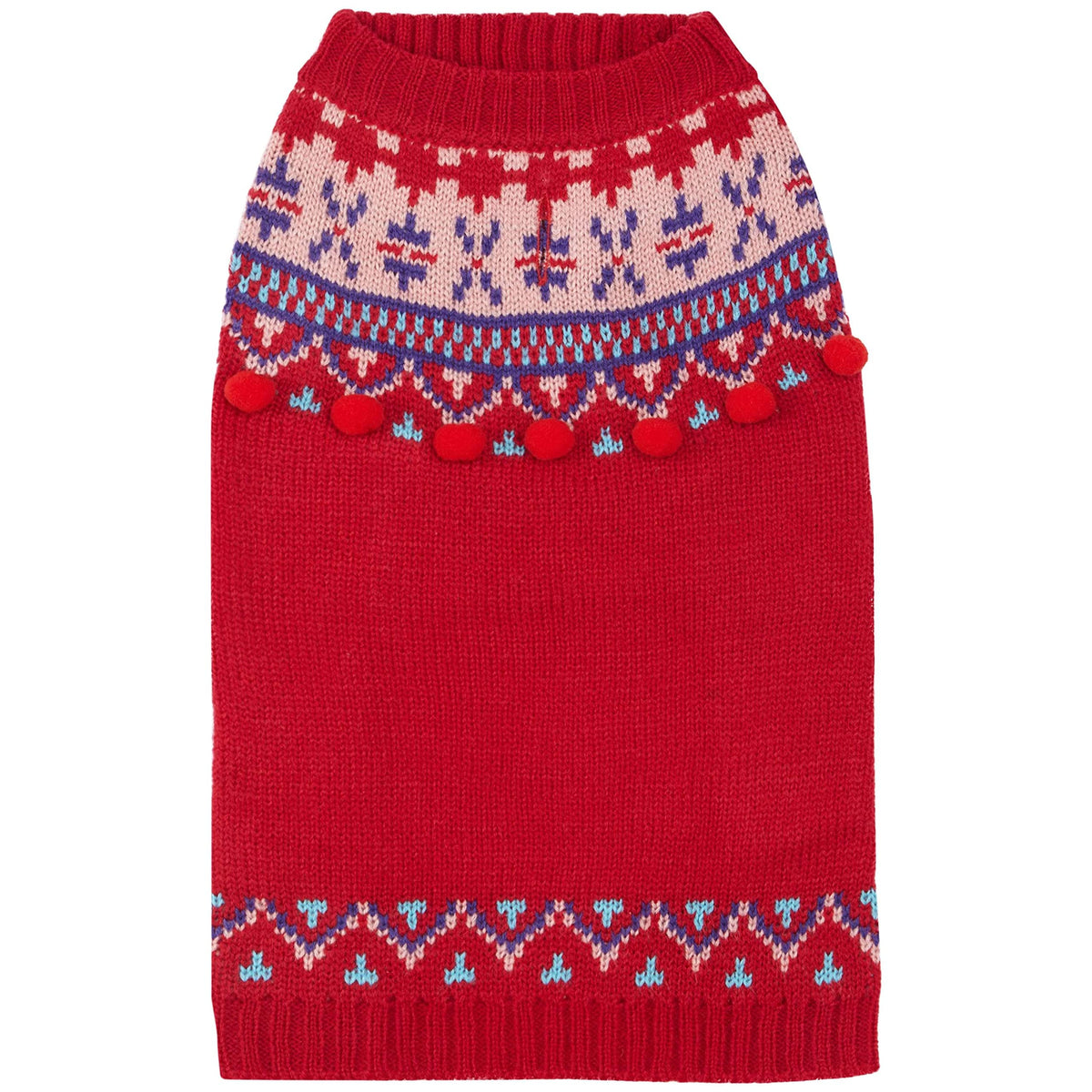 Icelandic Lopi Pullover Dog Sweater in Holiday Red (16 inch (Pack of 1) / Holiday Red)