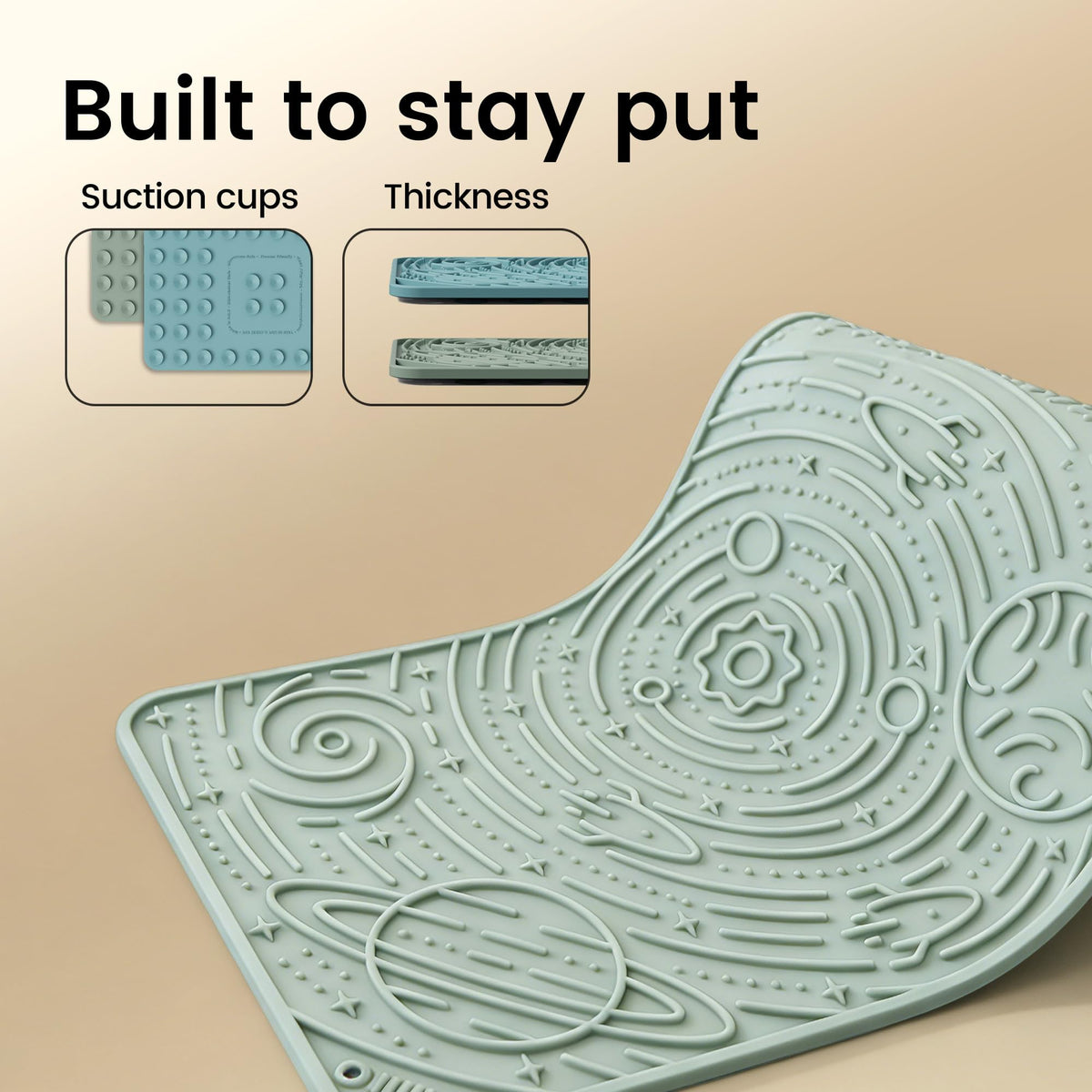 Lick Mat for Dogs&Cats (Light Blue&Light Green / 9.8"L x 5.9"W)