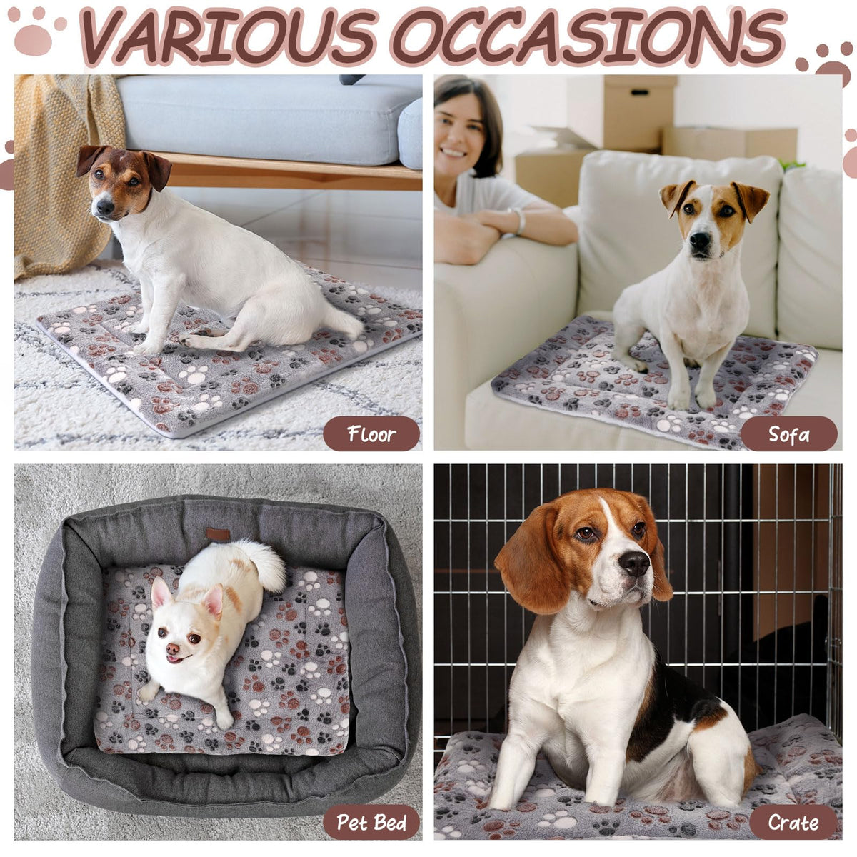 2 Pack Self Warming Cat Dog Bed Pad (Black / 21" X 14")