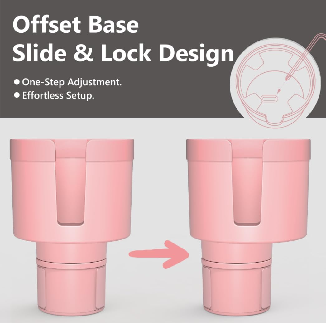 Car Cup Holder Expander for 32 (Pink / Medium*2)