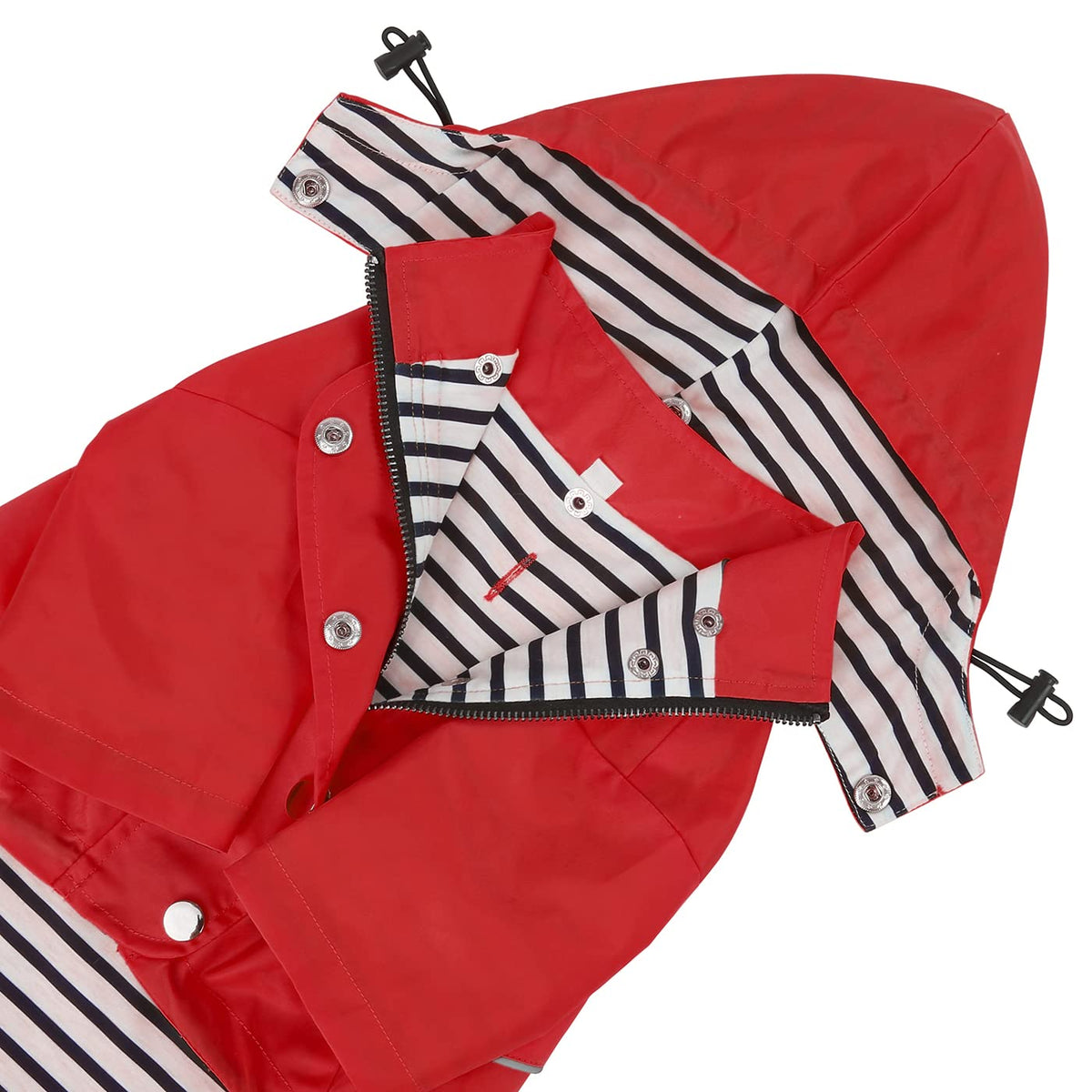 Premium 2 Layer Zip Dog Raincoat Poncho w (Small / Red)