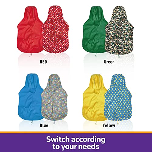 Dog Raincoat Reversible Dog Rain Jacket (Green / 2X-Large)