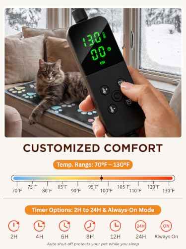 Pet Heating Pad for Cats & Dogs (40 X 28in / 1 pack black)