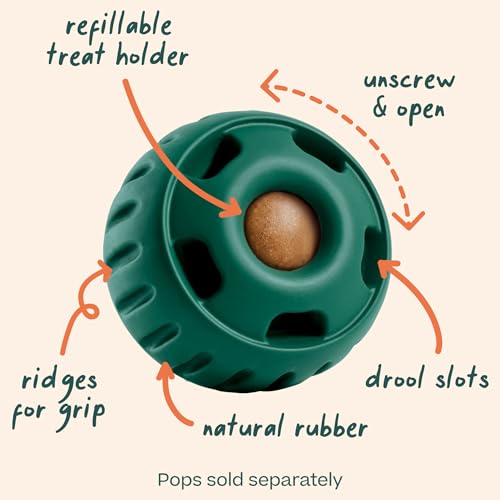 Pupsicle Interactive Dog Ball Toy for Dogs 75 lbs & Up (Green / X-Large)