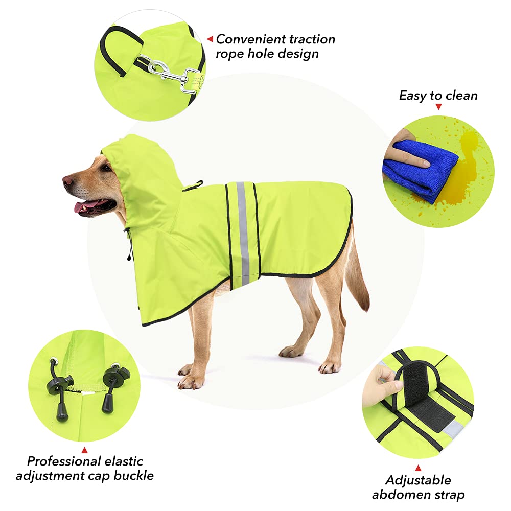 Reflective Dog Raincoat (Neon Green / XX-Large)