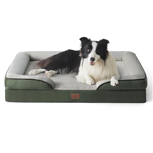 Orthopedic Dog Beds Large Sized Dog (Dark Green / 35"l X 25"w X 6.5"th)