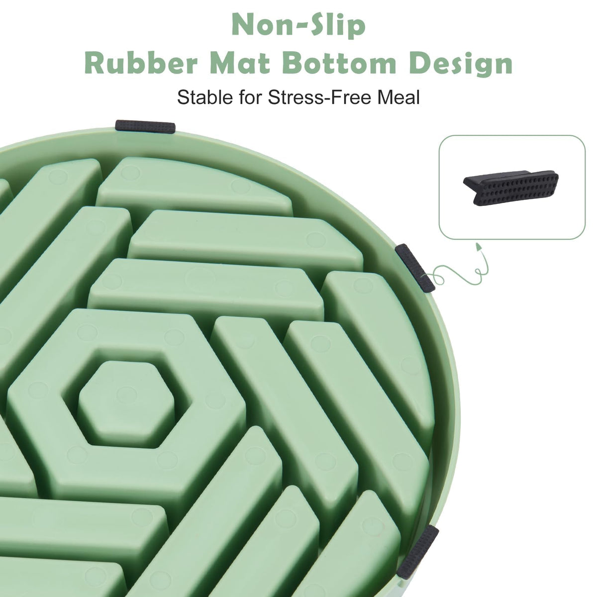 Slow Feeder Dog Bowls Large Medium Breed (Bean Green)