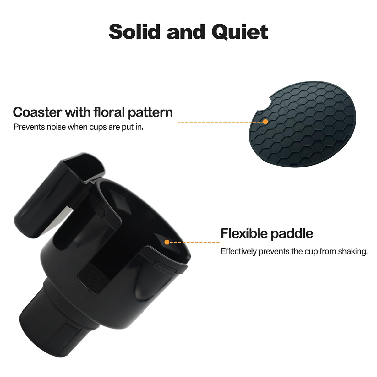 2-in-1 Car Cup Holder Expander with Phone Holder, Universal Cup Holder Adapter, Fits Yeti 14/24/36/46oz, Hydroflask 32/40oz & Large Water Bottles, Adjustable Base Fits Tesla, Truck, RV, SUV (Max)