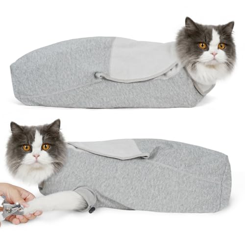 Cat Wrap for Cutting Nails (S(5-10lbs) / Grey)