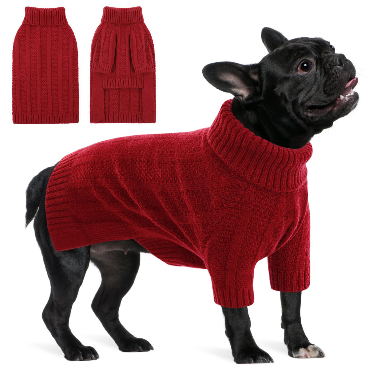 Dog Sweaters for Medium Dogs Girl Boy (Medium / Red)