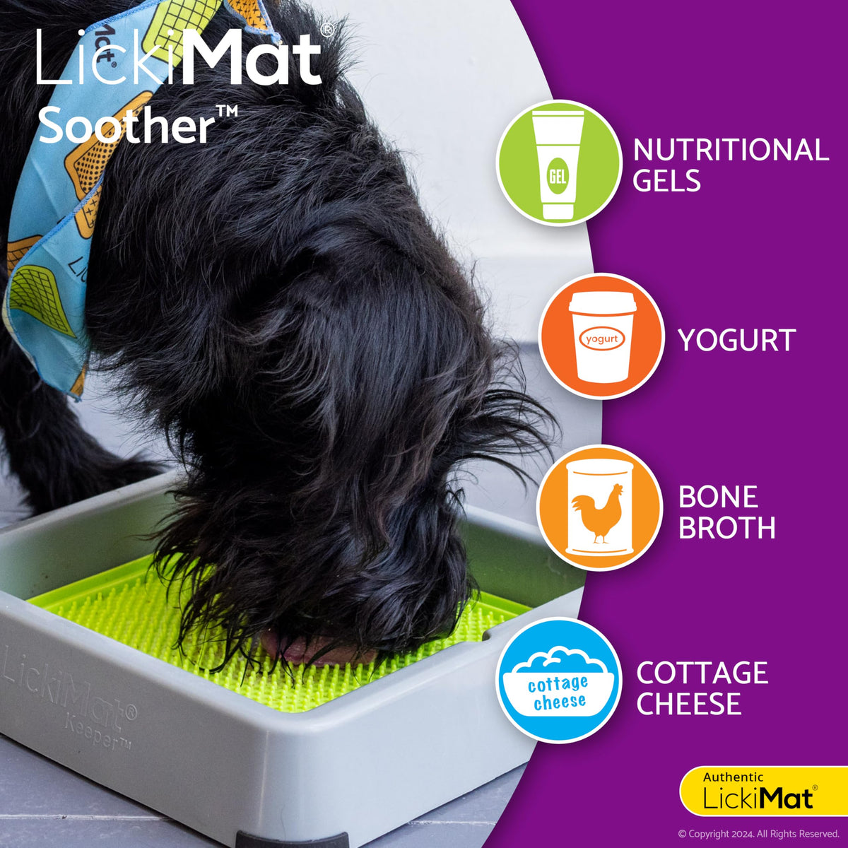 Classic Soother Slow Feeder for Dogs Lick Mat Boredom Anxiety Reducer Perfect for Food Treats Yogurt Liquid Food Peanut Butter Fun Alternative to a Slow Feed Dog Bowl (Green)