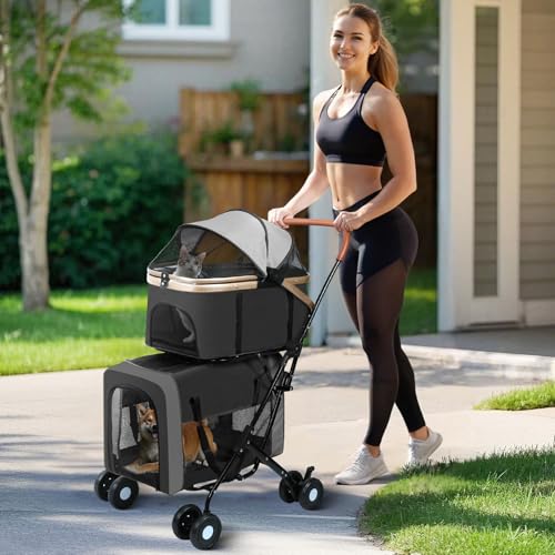 Double Pet Stroller (Black)