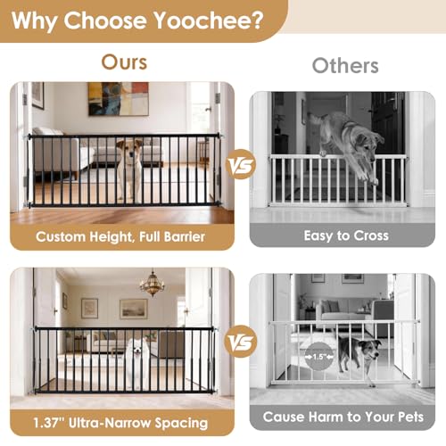 10'' 15.8'' Height Adjustable Dog Gate (Black / 10''-15.8''H × 18''-53''W)