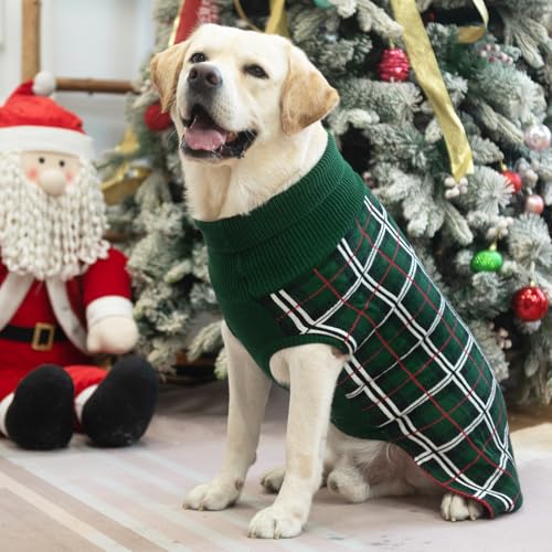 Dog Sweaters for Large Medium Small Dogs (S/M - Chest 19", Back 14" / Green)