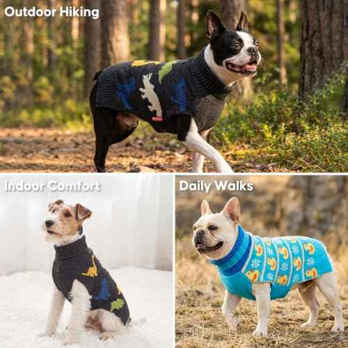 Dog Sweater for Large Dogs Turtleneck Thick Knit Pullover (3XL (60-80lbs) / Duck)