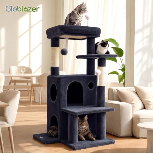 Cat Tree Tower for Indoor Cats Large Adult (Dark Grey / XL)
