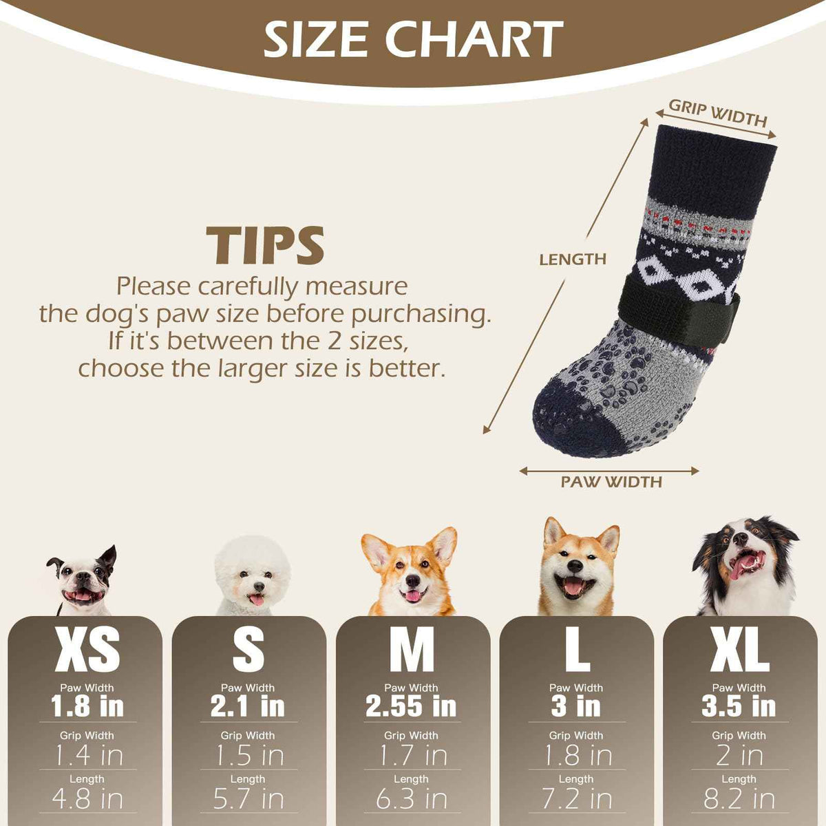 Anti Slip Dog Socks to Prevent Licking Paws for Hot Pavement (Navy / X-Small)