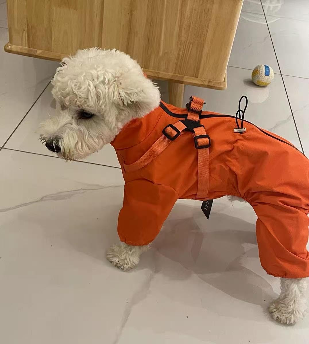 Waterproof Dog Raincoat (XS Back Length 11.4" / Orange)