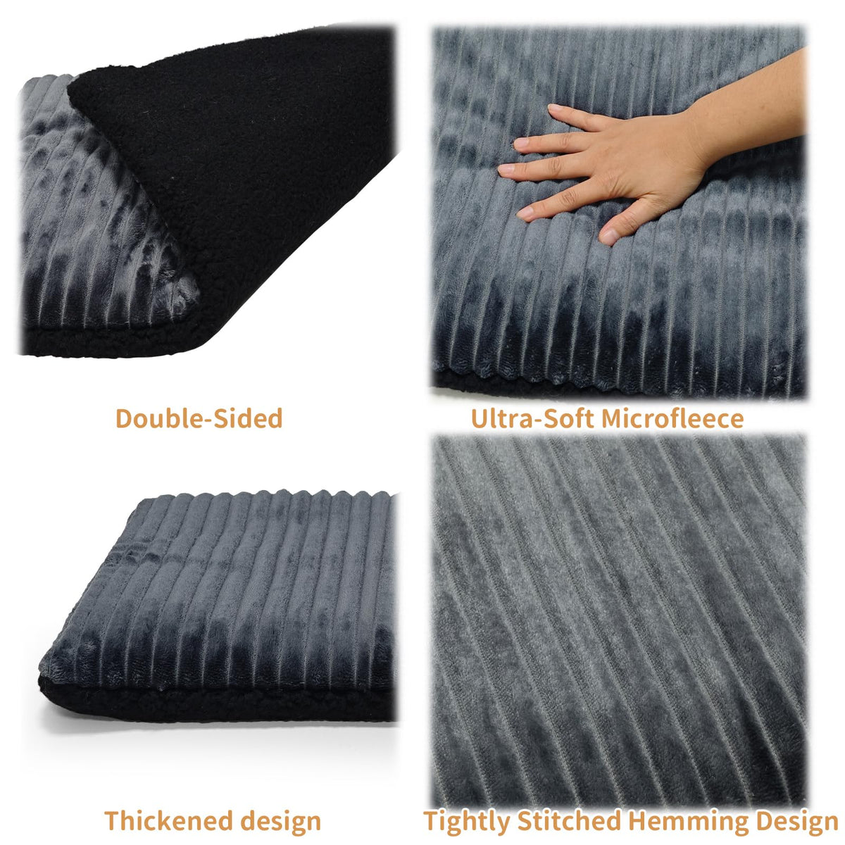 Self Warming Cat Bed Pad 30x20 inches Self (Large / Grey)