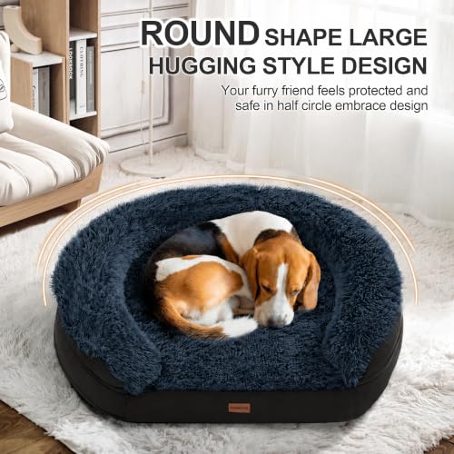 3.7 inch Thickened Orthopedic Dog Beds for Medium Dogs (Black / 36"Lx27.5"Wx7.1"H)