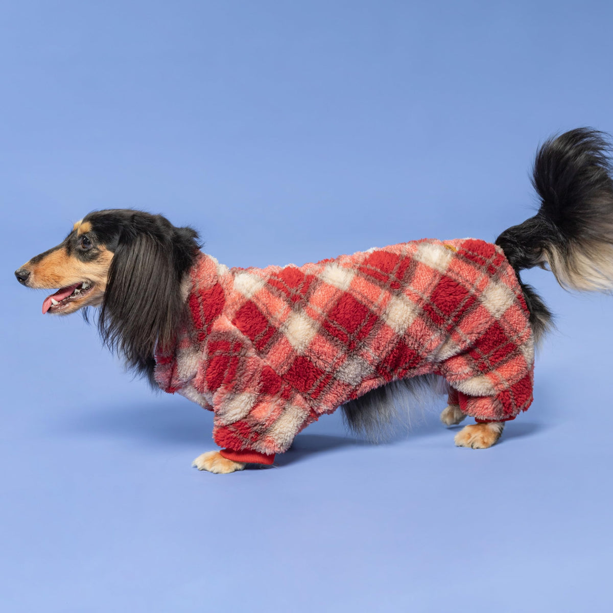 Collared Neck Plaid Dog Pajamas (X-Large / Red-White)
