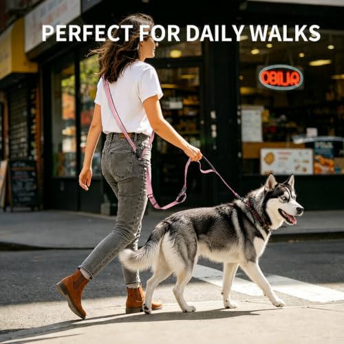 Hands Free Dog Leash by Kazazoo (Pink / L)