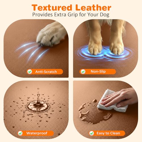 PU Leather Hard Bottom Dog Seat Cover for Full (Brown / XL - 60" Length)