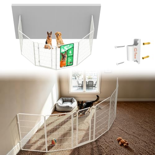 Homeplus Indoor Dog Playpen with Fence (White / 45"H)