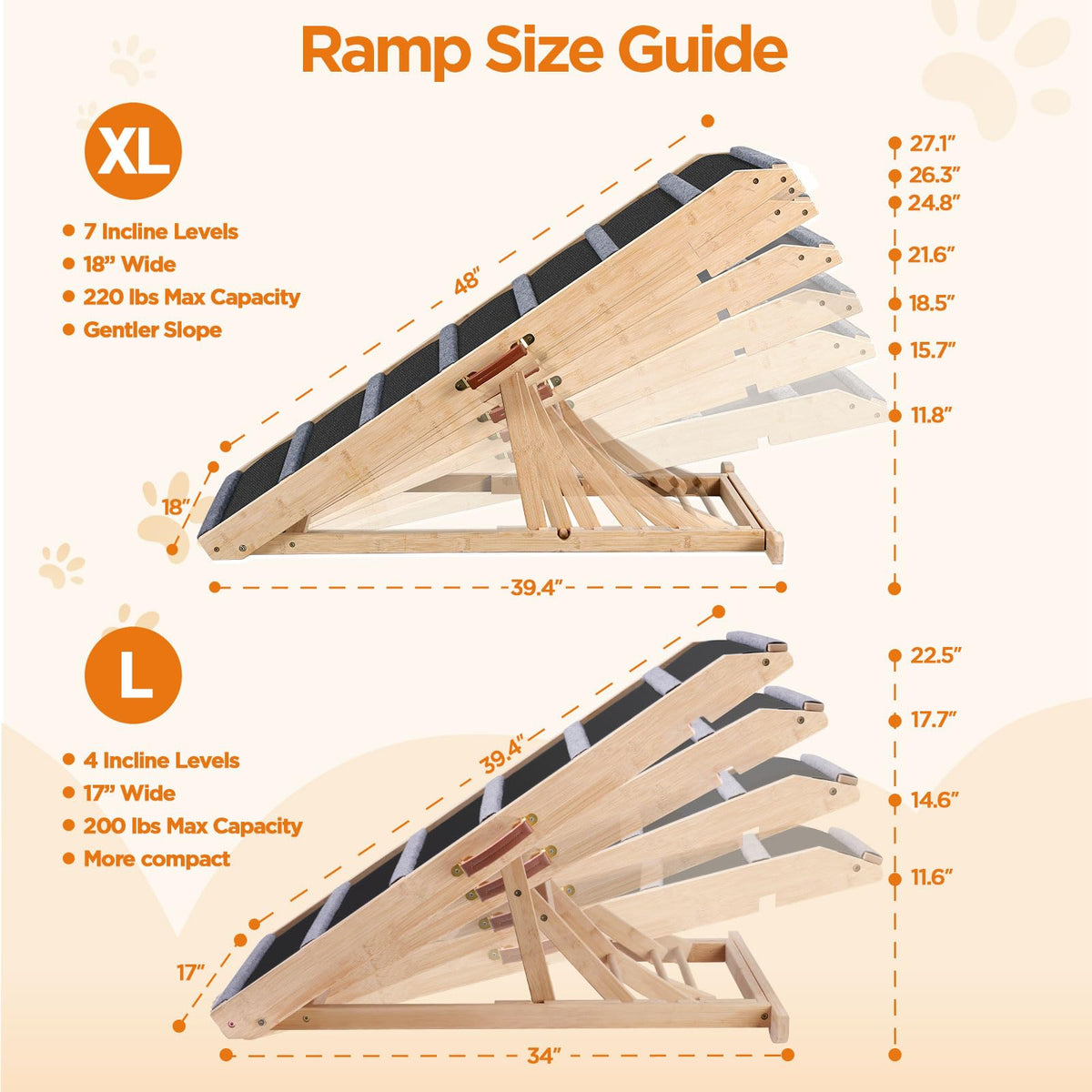 Dog Ramp for Bed (Black / Extra Large)