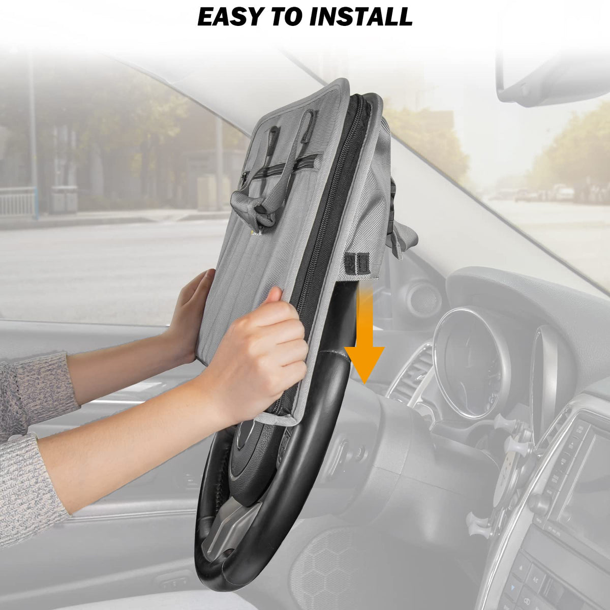 3 in 1 Steering Wheel Eating Tray (Gray / Large)