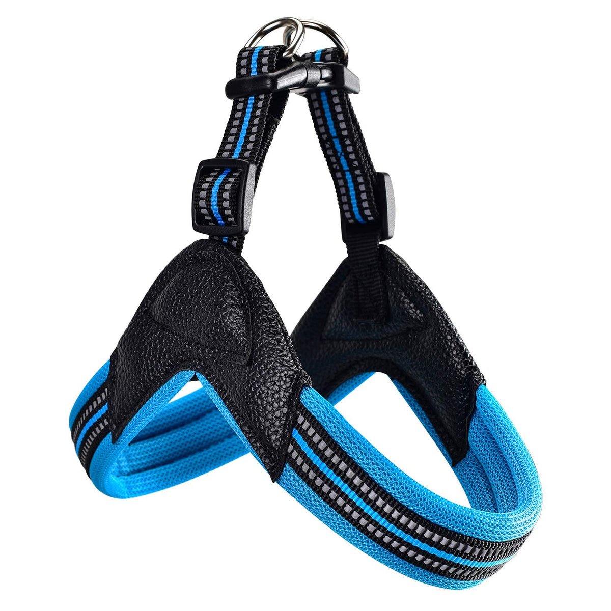 Dog Harness No Pull Ultra Soft Breathable Padded Pet Harness 2 Adjustable Botton (Blue / S)