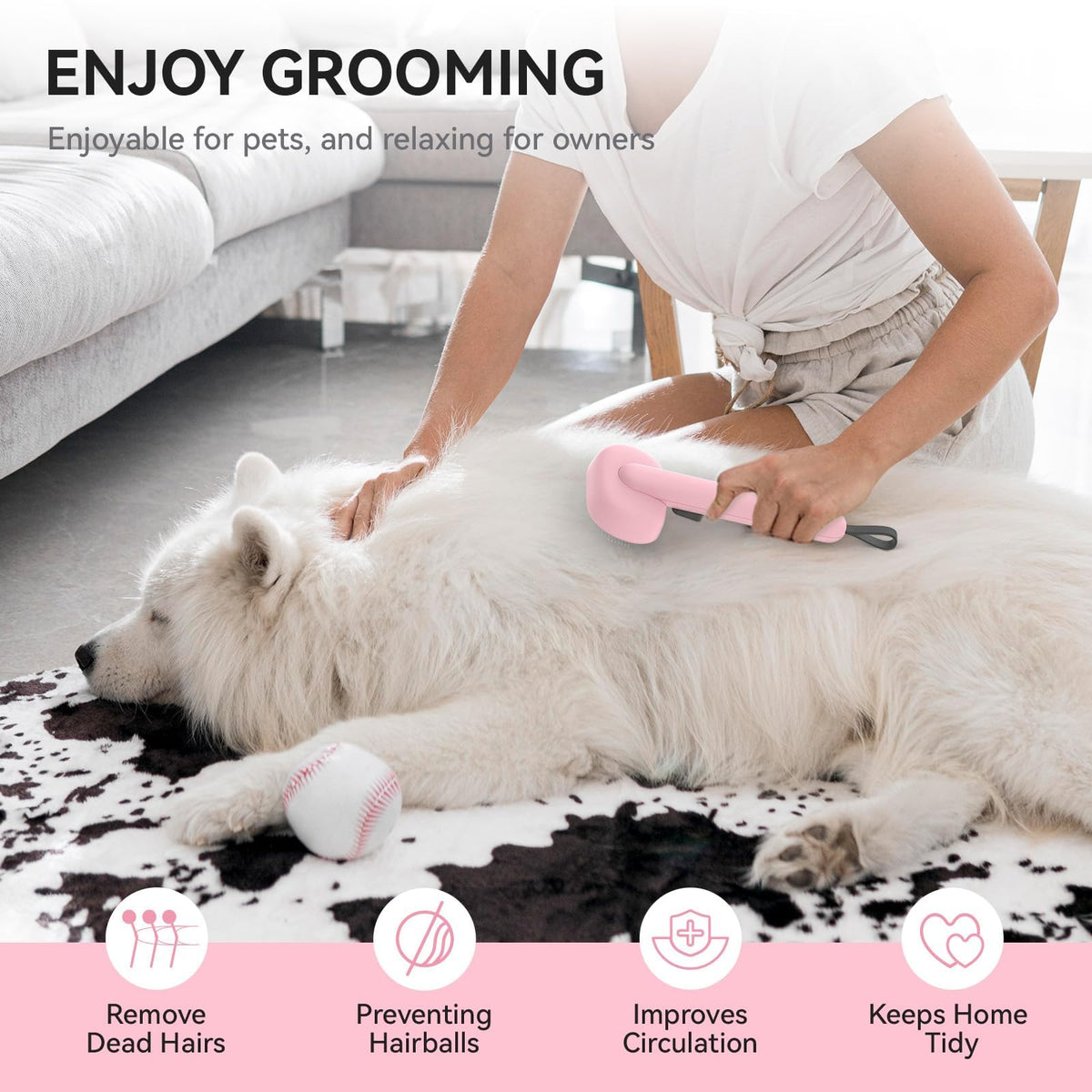 Cat Brushes for Indoor Cats (Pink)