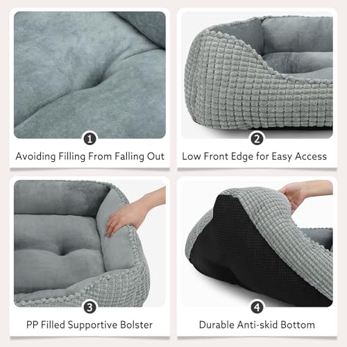 Large Dog Bed for Large Medium Small Dogs (Light Gray / L(30’’x 24’’x 9’’))