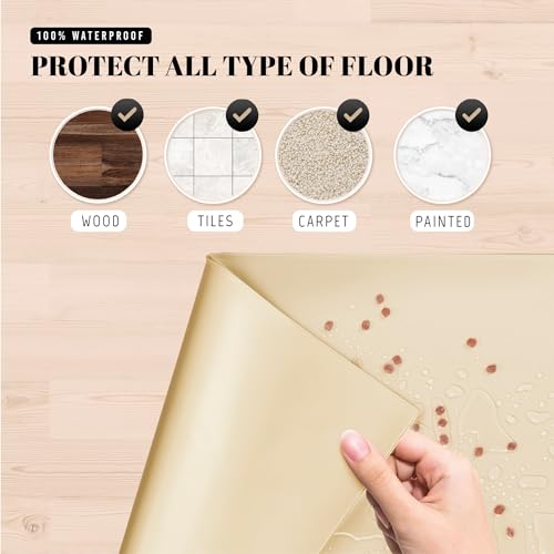 32x24 Waterproof Silicone Dog Food Mat (Cream / 32" x 24")