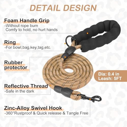 Step in Dog Harness and Leash Set (Small(Chest Girth 14.5" - 16") / Leopard Khaki)