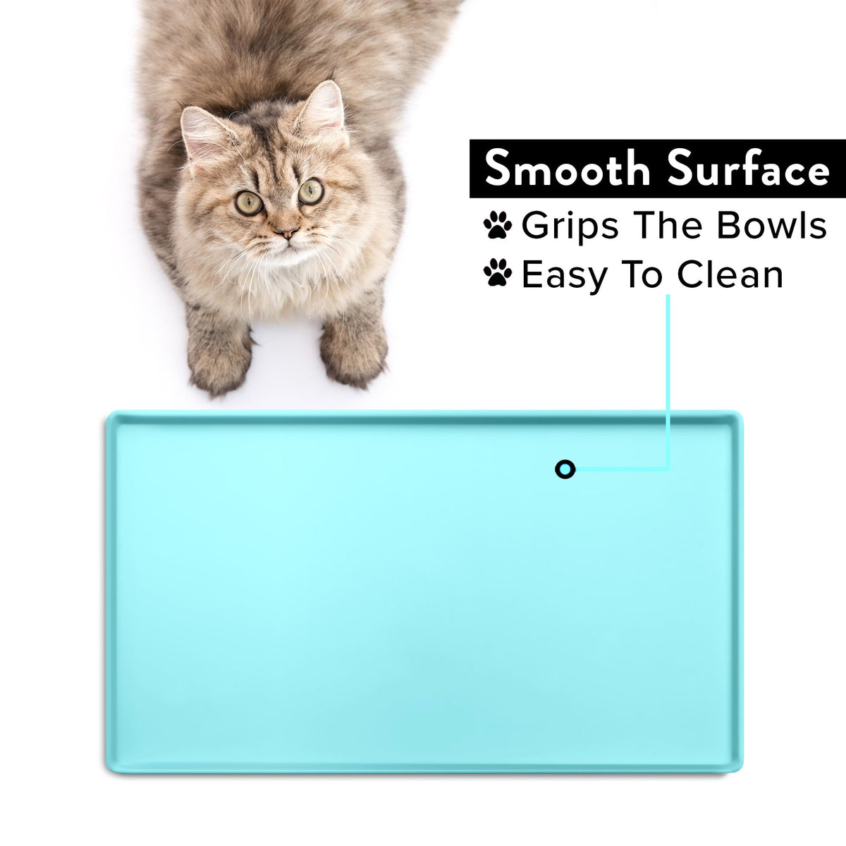 Premium Cat Food Mat (19"L x 11"W / Aruba)