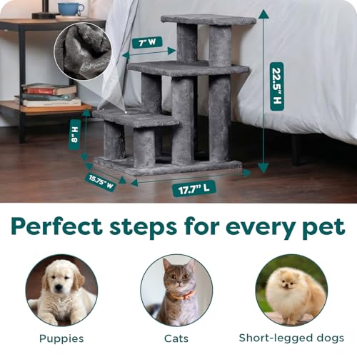 Steady Paws Multi (Gray / 3-Step / Pet Stairs)