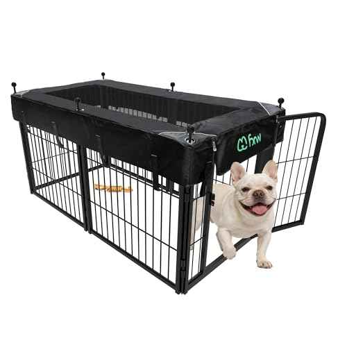 Rollick Dog Playpen with Mesh Top Cover (Black / 24"H)