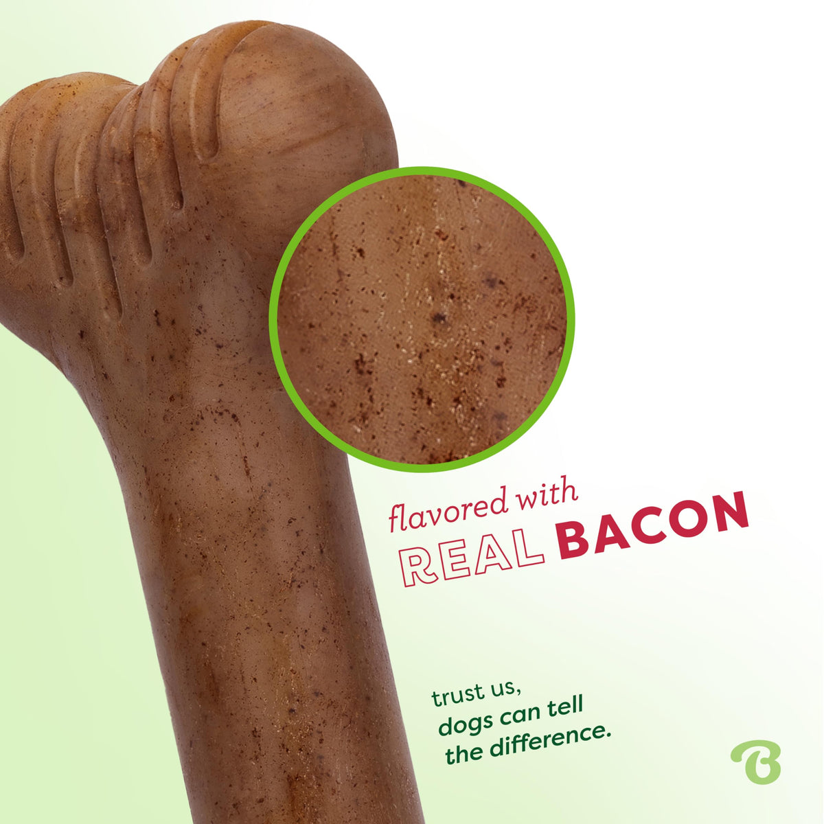 Bone Dog Chew Toy for Aggressive Chewers (REAL Bacon / Small)