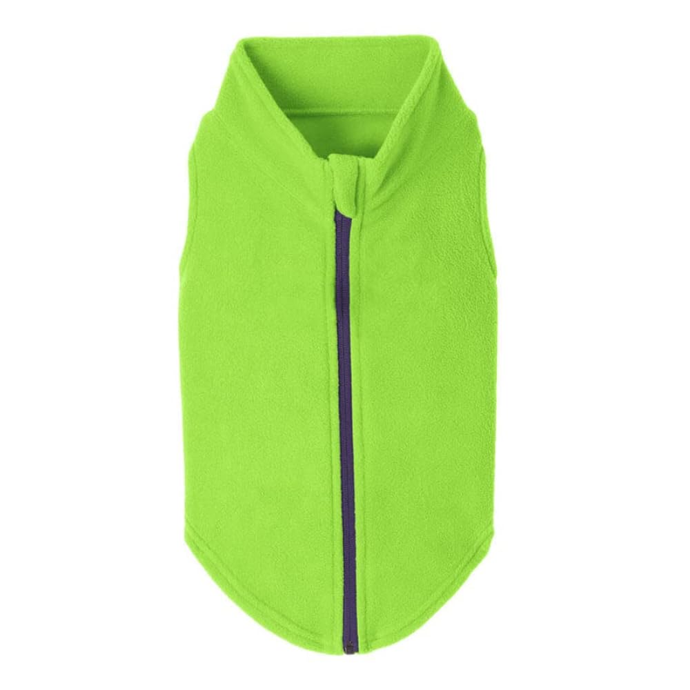 Zip Up Fleece Dog Sweater (2X-Large chest (~25.5") / Lime)