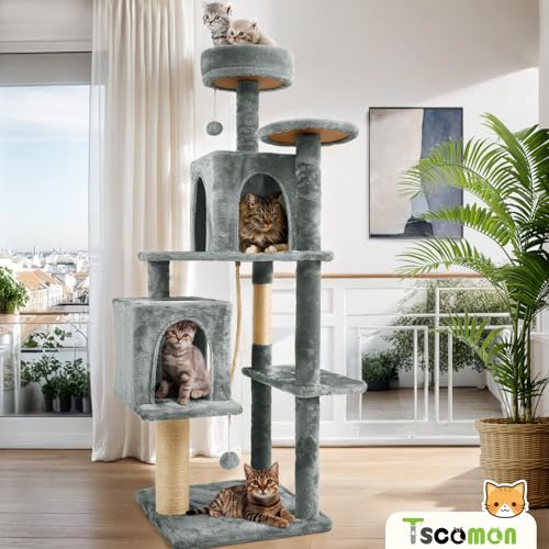 58.5inch Large Cat Tree Tower Condo for Indoor Cats (58.5in / Grey)