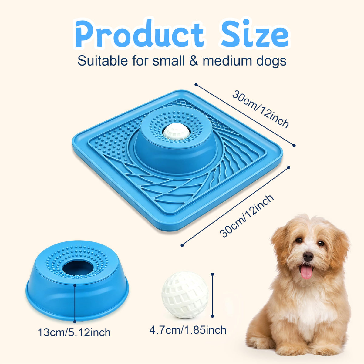 Slow Feeder Dog Bowl & Lick Mat (blue)