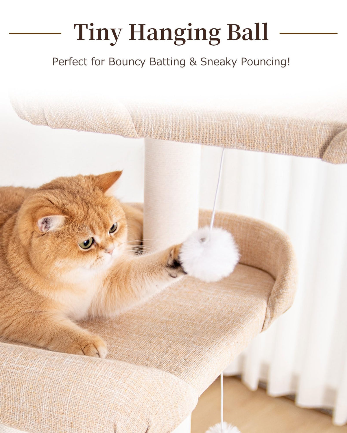53" Cat Tree Tower for Large Cats (Ivory 53")