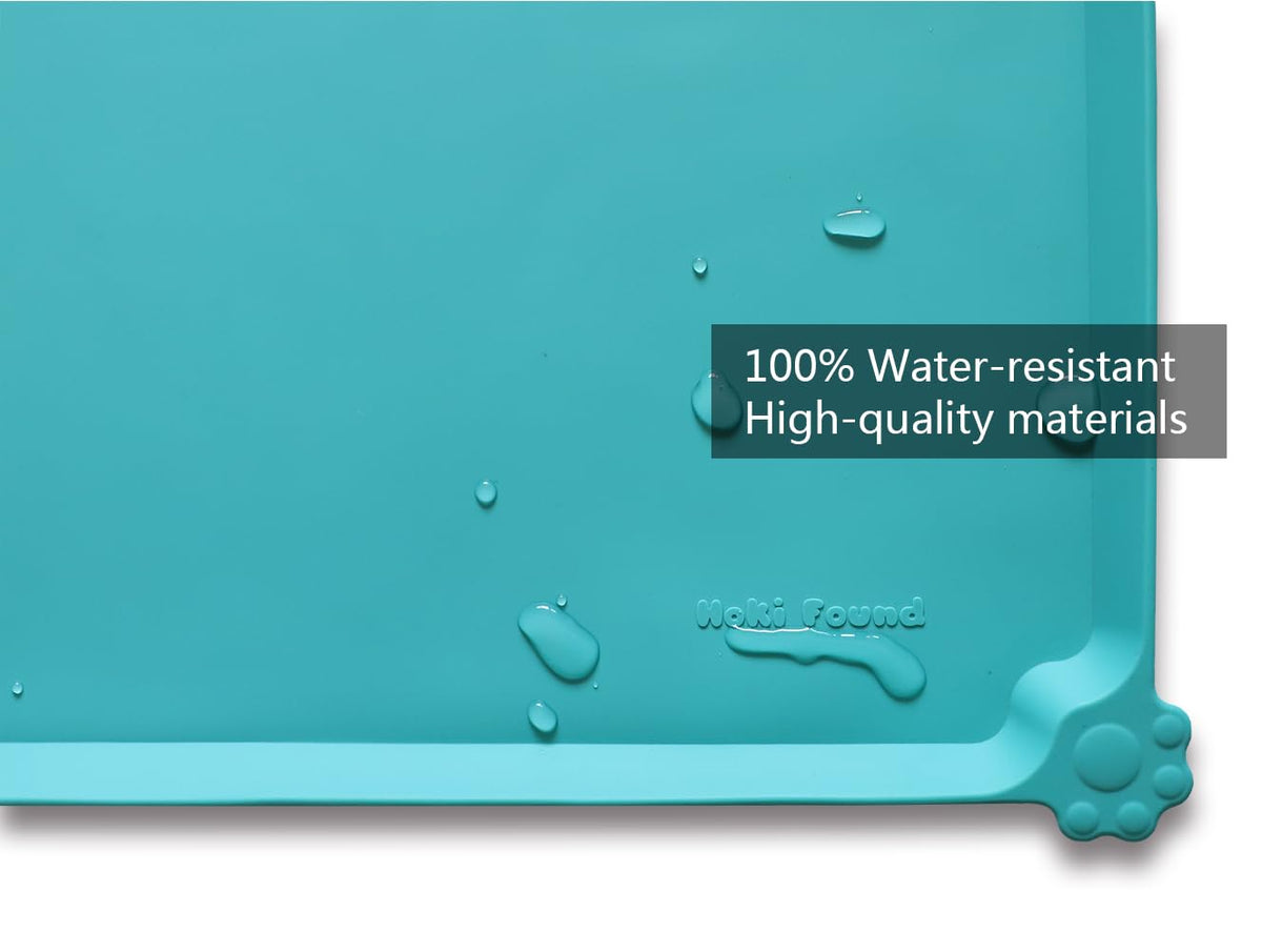 Silicone Non Slip Pet Feeding Mats (19" x 12" / Teal)