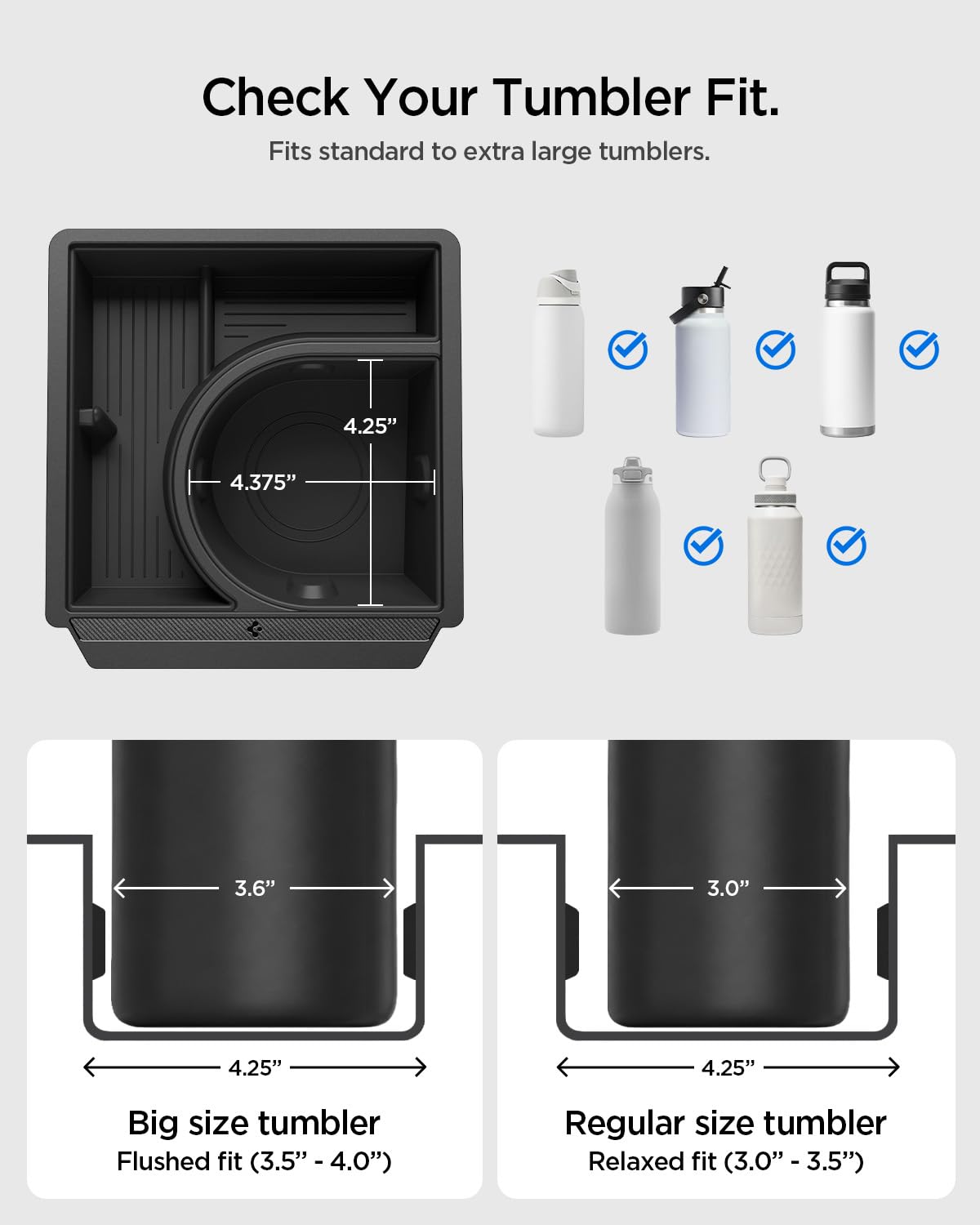 Center Console Organizer [with Cup Holder & Sunglass Holder] for Tesla Model Y Juniper & Model Y L (Center Console Organizer (Bottle))