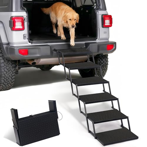 Foldable Dog Steps for High SUV Truck (6 Steps)