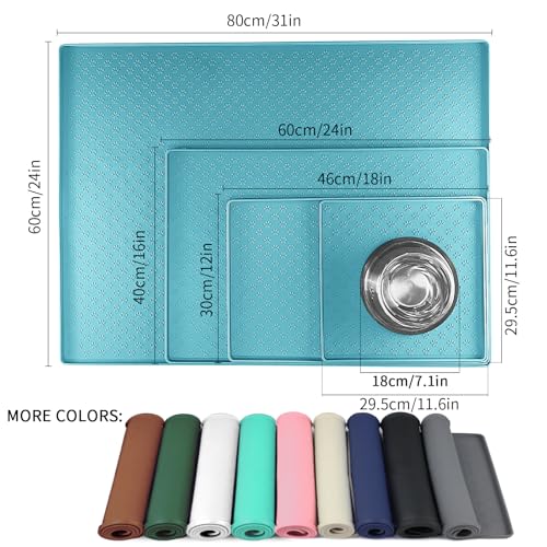 Dog Food Mat Anti (24.5"L x 16.5"W / Blue)